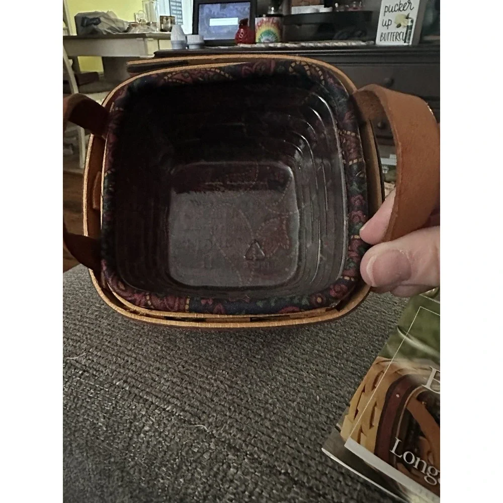 Longaberger American Craft Traditions Basket Lining and‎ Plastic Protector Set
